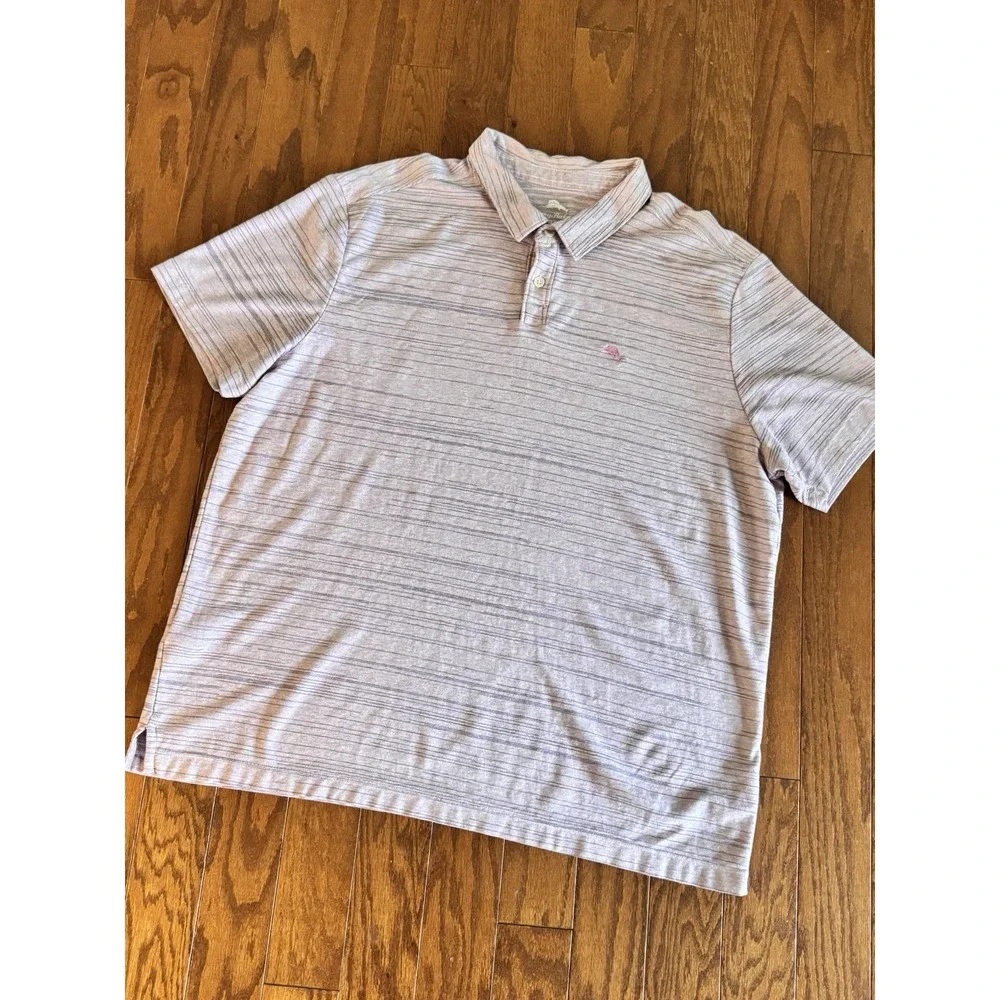 TOMMY BAHAMA Men's Sz 2XL Polo Shirt‎ Baja Sunset Stripe Beach Vacation